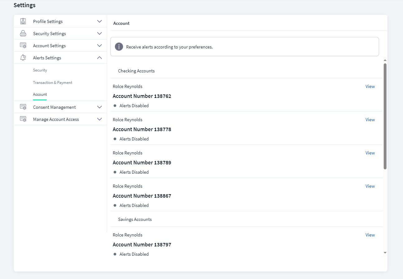 Deposits Settings